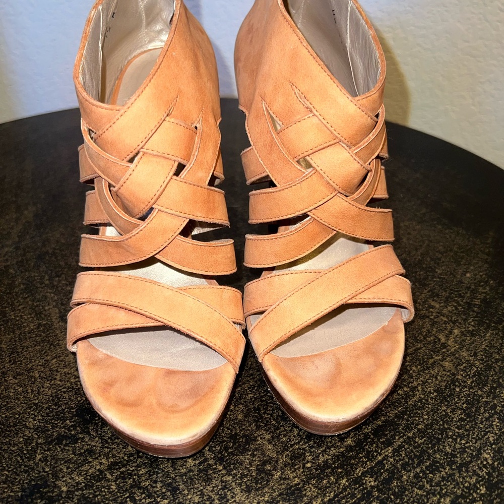 Stuart Weitzman Tan Strappy Heels